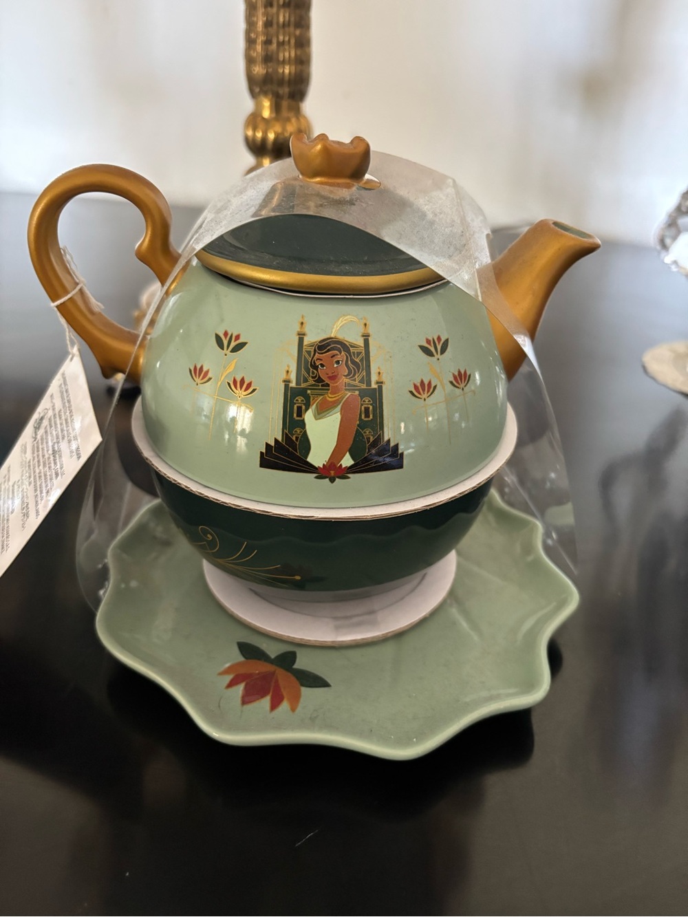 Disney Parks Princess Tiana Green Tea Set 3pc Stacking Novelty Collection